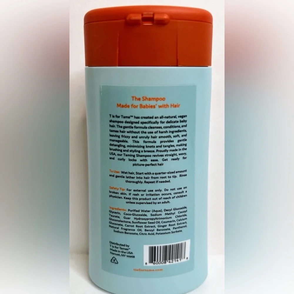T Is For Tame 6.76 oz Baby Kid Taming Shampoo with Coconut & Sunflower Seed Oil